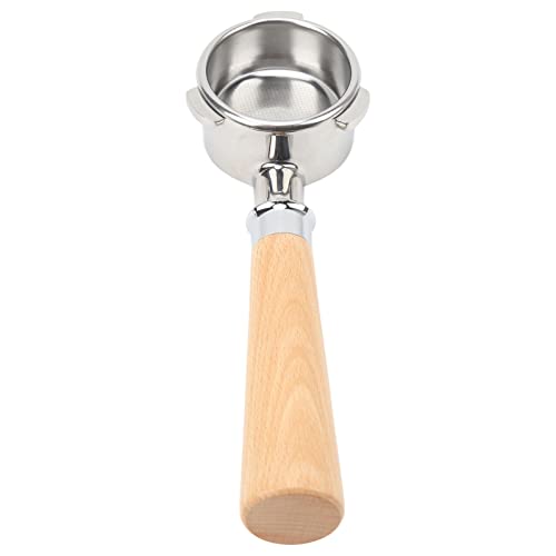 Fockety Korrosionsbeständige Bodenlose Nackte Portafilter - Edelstahl -Handheld Portafilter für 8 Serie Kaffeemaschine 54 Mm, Abnehmbares Design (Typ A2 Buchenholz) von Fockety