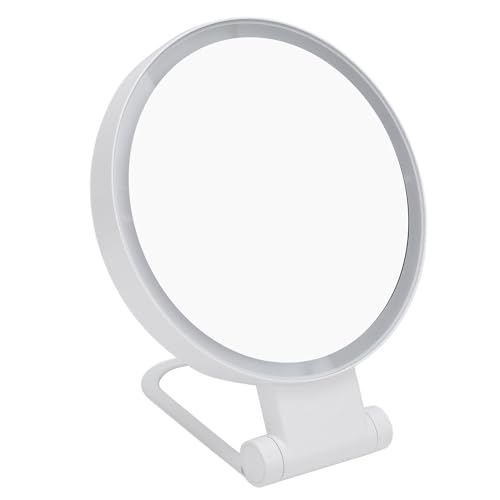 Fockety Kosmetikspiegel, Doppelseitiger 1X 10X USB Wiederaufladbarer Beleuchteter Makeup Spiegel 3 Farbtemperatur Helligkeitseinstellung Klappbarer Griff Vergrößerungsspiegel mit Licht Fockety Kosmetikspiegel, Doppelseitiger 1X 10X USB Wiederaufladbarer Beleuchteter Makeup Spiegel 3 Farbtemperatur Helligkeitseinstellung Klappbarer Griff Vergrößerungsspiegel mit Licht von Fockety