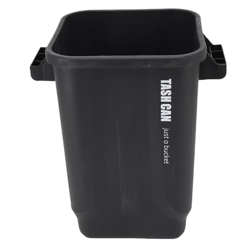 Fockety Küchenmüll, Große Kapazität Plastikmülldose mit Griffen, Mülleimer aus Gewerblicher Abfall, Hausabwälder für Schlafzimmer, Büro, Badezimmer, Garage, Bastelraum (BLACK) von Fockety