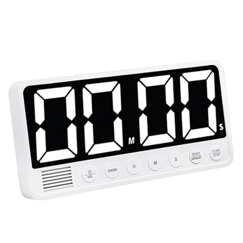 Fockety LED -Timer -Countdown, Super Large Screen 99H 59Min 6 Alarm Sounds 3 Speichereinstellungen 2000mAh Batterie, Digitaler Timer mit Ladung Vom Typ C, Countdown -Alarm für das Kitchen (White) von Fockety