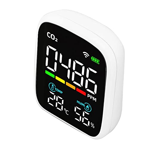 Fockety Luftqualitätsmonitor, Ndir-Sensor Anti-Interferenz Automatische Helligkeitsanpassung CO2-Monitor Eangbeboutes WiFi Intelligenes Analyse Luftqualitätsmessgerät Analyse Fockety Luftqualitätsmonitor, Ndir-Sensor Anti-Interferenz Automatische Helligkeitsanpassung CO2-Monitor Eangbeboutes WiFi Intelligenes Analyse Luftqualitätsmessgerät Analyse von Fockety