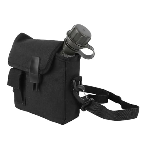 Fockety Militär Kantine Wasserflasche, 1.5L Großes Fassungsvermögen Verstellbarer Gurt mit Schnalle Wüste Feldflasche Strapazierfähiges PVC Robust und auslaufsicher Outdoor Wasserflasche von Fockety