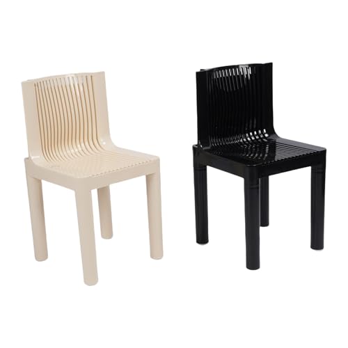Fockety Moderner Minimalistischer Esszimmerstuhl, PP-Beige und Schwarz, Minimalistischer Esszimmerstuhl Im Nordischen Stil, Moderne Akzentstühle aus der Mitte des Jahrhunderts für von Fockety