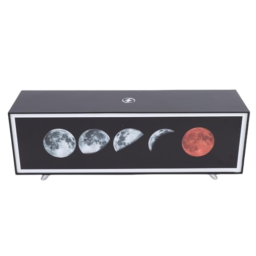 Fockety Nachttisch Lampe, 3 farbiges, Stepless Dimmen Schreibtisch Nachtlicht mit Kabelloser Aufladung, Dimmbare Touch Lamp Schreibtisch Leuchte für Schlafzimmer, Tragbare Tisch Lampe (Mond) von Fockety