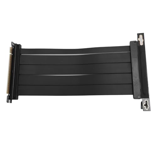 Fockety PCI E 4.0 Riser Kabel, PCIe 4.0 X16 Hochgeschwindigkeits Flex Erweiterungskarte Erweiterungsanschluss einreihig 10-paariges PCIe 4.0 Reverse 90°-Adapter Grafikkarten (20 cm) von Fockety