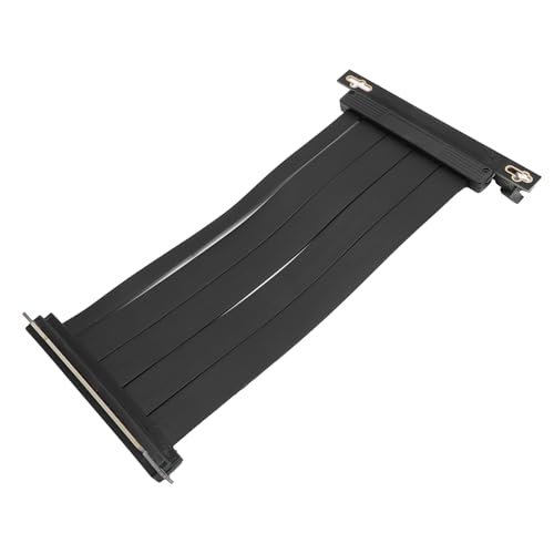 Fockety PCIe 4.0 X16 Riser -Kabel, Hochgeschwindigkeitsflexibler Extender mit Einem Umgekehrten 90 -Grad -Stecker für RTX4090 RX8900, Kompatibel mit PCIe 3.0 2.0 1.0, Abgeschirmte Slots (20 cm) von Fockety