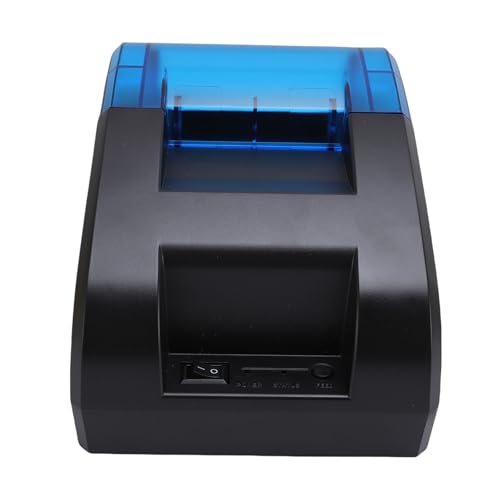 Fockety POS-Drucker, 58 mm USB Bluetooth ESC POS-Befehl Tintenloser Thermo-Belegdrucker Tragbares kleines Etikettendruckgerät für Android Wins (EU-Stecker) von Fockety