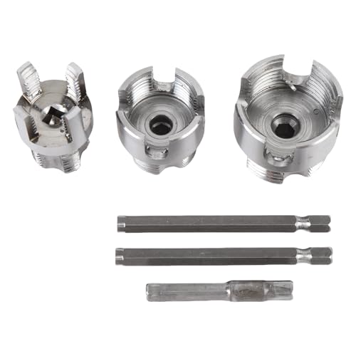 Fockety Pipe -Threader -Werkzeug, Integriertes Internes Externes Rohrgewindewerkzeug für PVC -PPR -Kunststoffrohre, mit 1/4 -Zoll -Hex -Schaft, Kompatibel mit Elektrischen Bohrern, von Fockety