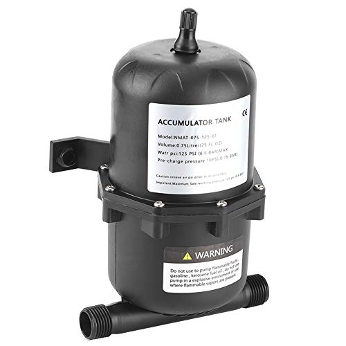 Fockety Pre Druckspeicher Tank, Flow Control 0,75 L 125PSI wasserdicht Ausdehnungsgefäß, 1/2in Threaded MNPT, abnehmbare Wasserpumpe für Yachten Rv Boote Druckwassersystem von Fockety