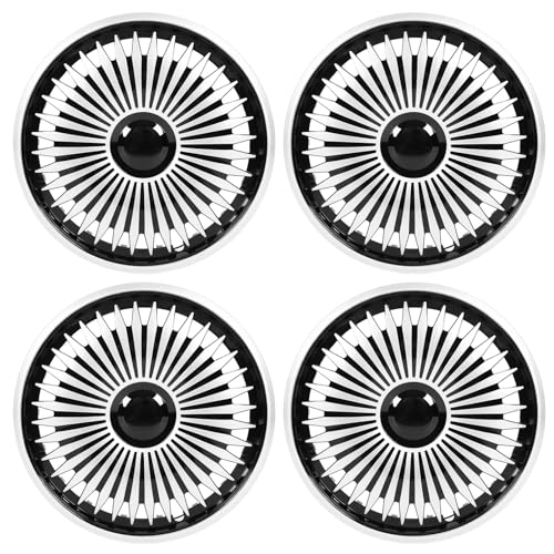 Fockety Radkappen für FIAT 500, Universelle Felgenabdeckung für 15-Zoll-Räder, Aufsteckbare Autoreifen-Ersatz-Außenkappe, Silberne Radkappen-Ersatz für V40, für (4er-Set) von Fockety