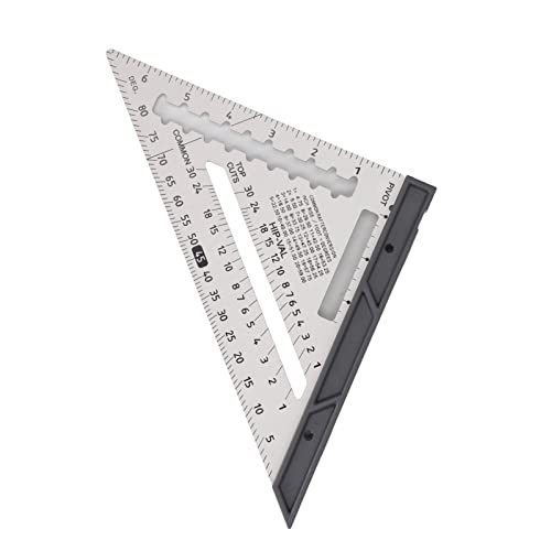 Fockety Rafter Square, 7 Zoll Aluminiumlegierung Polierte Oberfläche Präzise Skalierung EingenBaute Magnete Quadrat Abnehmbare Kurze Lineal (SILVER) von Fockety