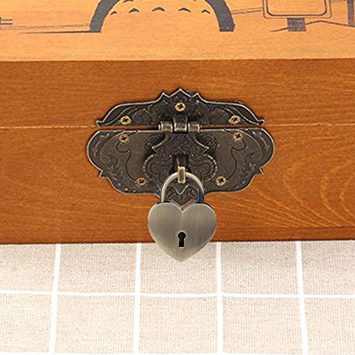Fockety Rose Gold Heart Lock -Metall -Vorhängeschloss, Langlebig und Praktisch, 45x59 Mm, Ideal für Schmuckschachtel und Sammler (Bronze) von Fockety