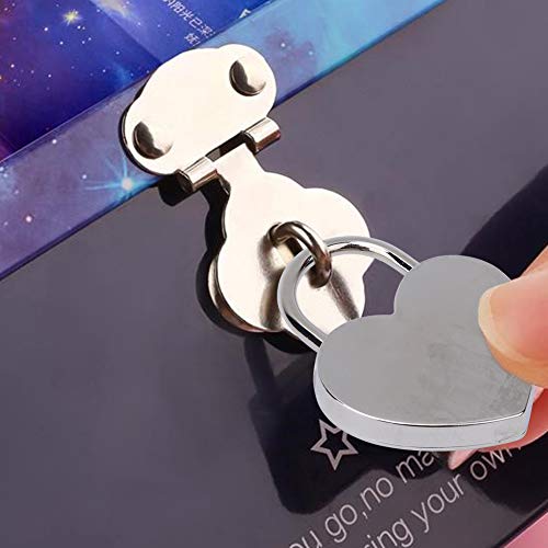 Fockety Rose Gold Heart Lock -Metall -Vorhängeschloss, Langlebig und Praktisch, 45x59 Mm, Ideal für Schmuckschachtel und Sammler (Latse) von Fockety
