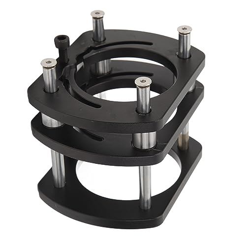 Fockety Router Liftbasis, Schwarz Aluminium-Legierung Router Tabelle Hebesystem Basis MIT Edelstahl-Stüttzstange, 4 Hintergrund Klemmung, Holzbearbeitung Gravur DIY-Werkzeug für 64-66 Mm Motoren Fockety Router Liftbasis, Schwarz Aluminium-Legierung Router Tabelle Hebesystem Basis MIT Edelstahl-Stüttzstange, 4 Hintergrund Klemmung, Holzbearbeitung Gravur DIY-Werkzeug für 64-66 Mm Motoren von Fockety