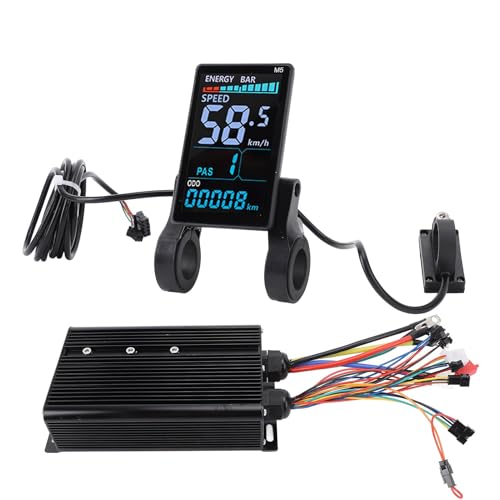 Fockety Scooter Controller Kit, 72 V 80 A Sinus Controller M5 mit hintergrundbeleuchtetem Farb LCD Display für 5000 W Motor, Bremssteuerung, Elektroroller Controller Board Kit, E Bike von Fockety