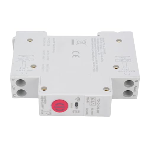 Fockety Smart Circuit Breaker, Smart WiFi Circuit Breaker Fernbedienungssteuerung Smart Power Meter Switch 63A DIN Rail Power Metering Energy Messgerät von Fockety