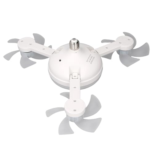 Fockety Sockel Ventilator Licht mit Fernbedienung, 3 Köpfe Drone Fan Lights, 3 Windgeschwindigkeiten 3 Farben dimmbare Glühbirne Fan, Schraube in Deckenventilator für E26 E27 Base Fockety Sockel Ventilator Licht mit Fernbedienung, 3 Köpfe Drone Fan Lights, 3 Windgeschwindigkeiten 3 Farben dimmbare Glühbirne Fan, Schraube in Deckenventilator für E26 E27 Base von Fockety