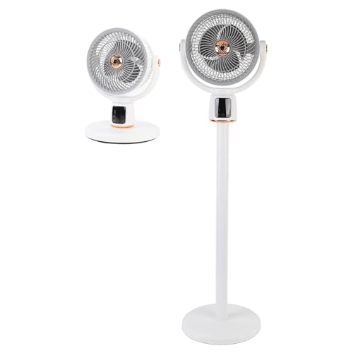 Fockety Sockellüfter für Schlafzimmer, 130 °+90 ° Omnidirectional Oscillating Stehfächer mit 12 Geschwindigkeiten, Fernbedienung, 12 -Stunden -Timer und Einstellbare Höhe von Fockety