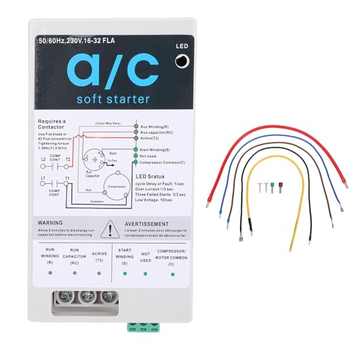 Fockety Softstart-Modul für Klimaanlage, 16-32A Soft-Start-Kit für Heim Klimaanlage mit Rückwärts Motors Chutz für 4-7-Tont-Klimaanlagen, Generatoren, Wohnmobile Fockety Softstart-Modul für Klimaanlage, 16-32A Soft-Start-Kit für Heim Klimaanlage mit Rückwärts Motors Chutz für 4-7-Tont-Klimaanlagen, Generatoren, Wohnmobile von Fockety