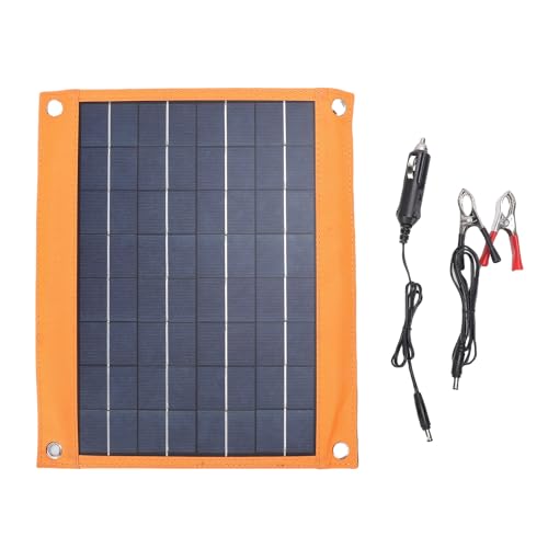 Fockety Solar -Batterie -Ladegerät, 16W Polykristalline Solarpanel -Ladegerät mit Ständer USB C DC -Schnittstellen Laden Bis zu 4 Geräte, Solarpanel -Kit für Notfallcamping Im Freien von Fockety