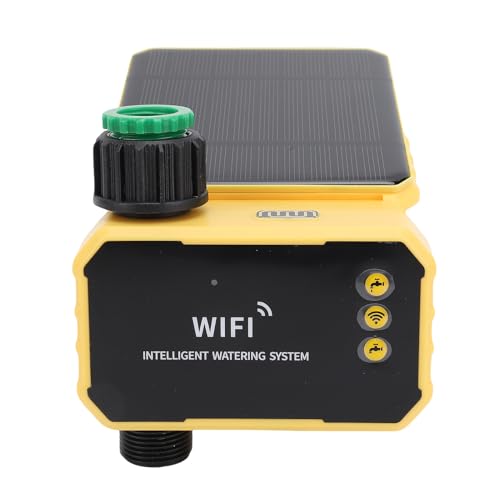 Fockety Solar Sprinkler Timer, Smart App Fernbedienungssteuerung WiFi -Wassertimer mit Solarpanel, Programmierbares Automatisches Bewässerungssteuerungssystem für Rasen, Yard von Fockety