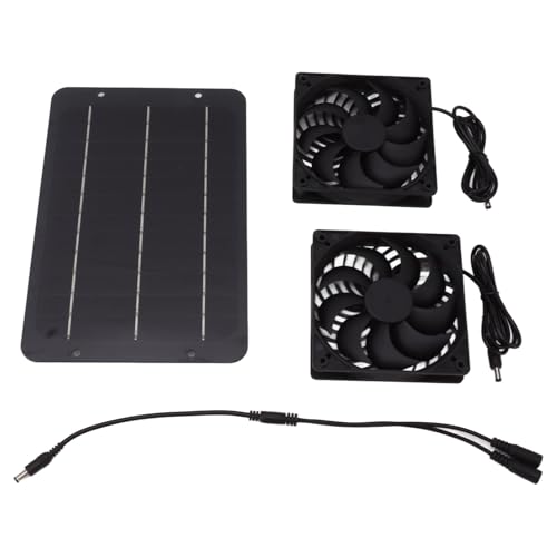 Fockety SolarbieBener-Beatmungsgerät, 10W Wasserdichtes Fauterfestes Solarpanel Doppelventilator-Kit MIT Kabel für Draußen, Kleine Hühnerställe, GEWÄCHSCHSHUER, Schumen, Tierhäuser von Fockety