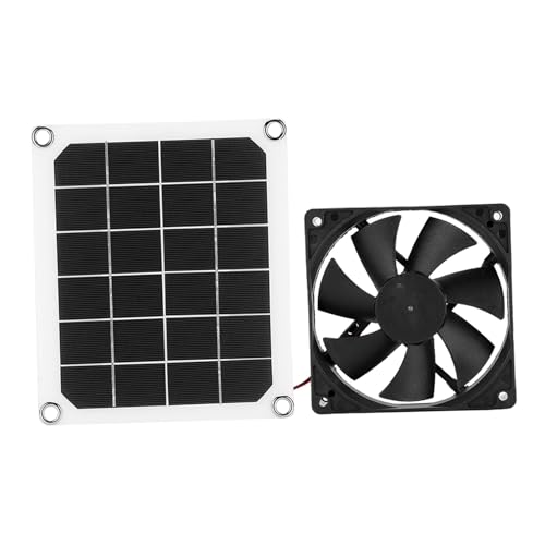 Fockety Solarpanel Lüfter, 10 W Wasserdichter Solar Abluftventilator, Tragbares Solarpanel Ventilator Set, Wohnmobil Solarventilator für Hühnererställe, GEWÄCHSHÄUSER, SCHUCHEN, von Fockety