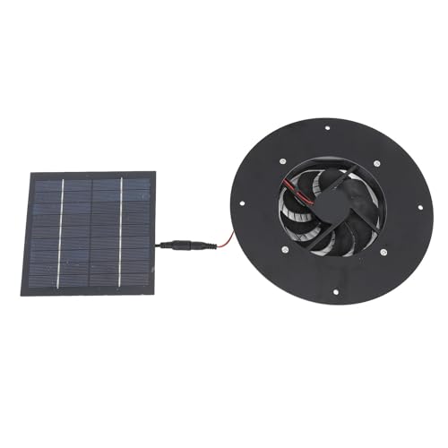 Fockety Solarpanel-Lüfter-Set, 10 W Bodeffizenter SolarbetrieBener Abbluftventilator, Geräuscharmer Monokristalliner Silzium-Solarpanel-Lüfter für GEWÄCHSHAUS, Schuppen, Hühnstall, von Fockety