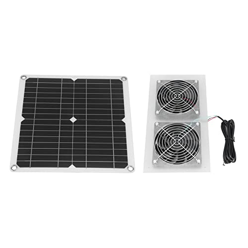 Fockety Solarpanel-Lüfter-Set, 25 W SolarBetrieBener Färterfester Doppellüfter für KLEINE HÜHNERSTÄLLE, GEWÄCHSHUER, HUNCKEHUTTEN, Schüchten, Haustierhäuser, IPX65, USB 5V DC 18V Fockety Solarpanel-Lüfter-Set, 25 W SolarBetrieBener Färterfester Doppellüfter für KLEINE HÜHNERSTÄLLE, GEWÄCHSHUER, HUNCKEHUTTEN, Schüchten, Haustierhäuser, IPX65, USB 5V DC 18V von Fockety