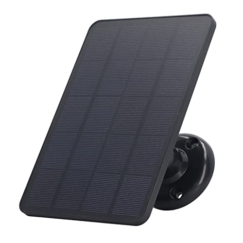 Fockety Solarpanel für Überwachungskamera, 10 W 5 V Micro-USB-Kamera-Solarpanel, wasserdichte Kontinuierliche Stromversorgung für Wiederaufladbare Batterie-Überwachungskamera (Schwarz) von Fockety