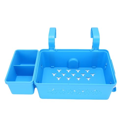 Fockety Speicherkorb Am Pool, Wasserschutz mit Großer Kapazität Schwimmbad Zubehör Tragbarer Poolkorb mit 2 Tasse Inhabern, für Handtücher Getränke Im Freien Im Freien (Blue) von Fockety
