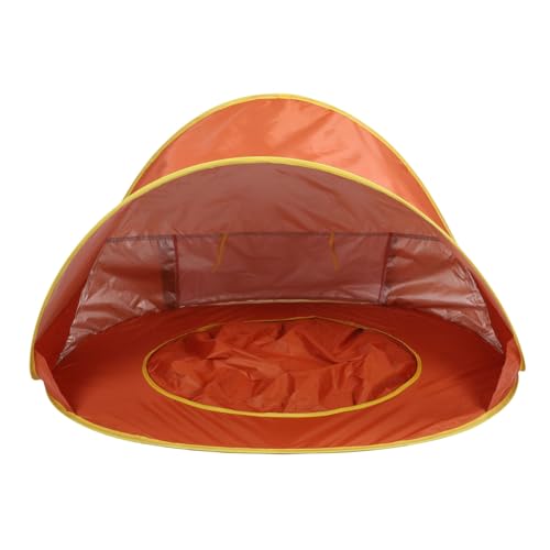 Fockety Strandschattenzelt, Strandzelt Sonnenschutz Pop -Up Beach Zelt Pop -up Zelt Tragbares Baby Beach Zelt mit Pool -Aufbewahrungstaschen für Outdoor (ORANGE) von Fockety