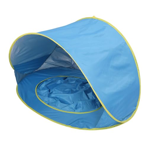 Fockety Strandzelt, Pop Up Strandzelt mit flodable Design, Leichtgewicht Einfacher Aufbau UPF 50+ Schutz Tragbarer Sonnenschutz mit Taschen für Picknicks, Angeln (Blue) von Fockety