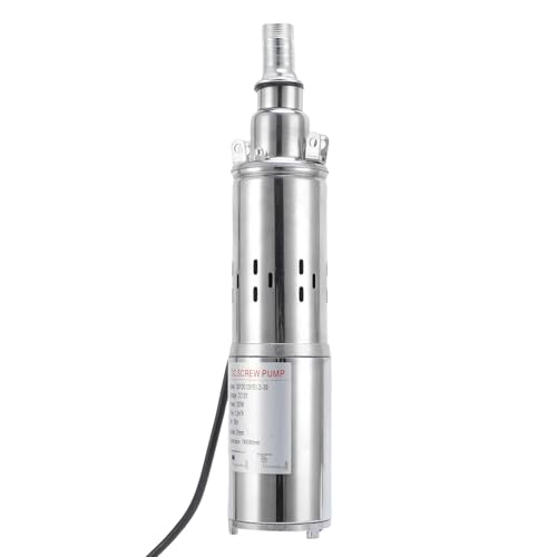 Fockety Tauchpumpe für Tiefbrunnen, Edelstahl, 12 V, 220 W, max. Förderhöhe 98 Fuß, 5,4 GPM, Tiefbrunnenwasserpumpe, für die industrielle Bewässerung im Heimgebrauch von Fockety