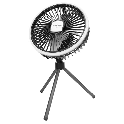 Fockety Tragbarer Campingventilator, 1200 mAh USB-Tischventilator mit Licht, Stativ, Kühlventilator, batteriebetriebener Ventilator für Picknick, Grillen, Angeln, Reisen, Hurrikan Fockety Tragbarer Campingventilator, 1200 mAh USB-Tischventilator mit Licht, Stativ, Kühlventilator, batteriebetriebener Ventilator für Picknick, Grillen, Angeln, Reisen, Hurrikan von Fockety