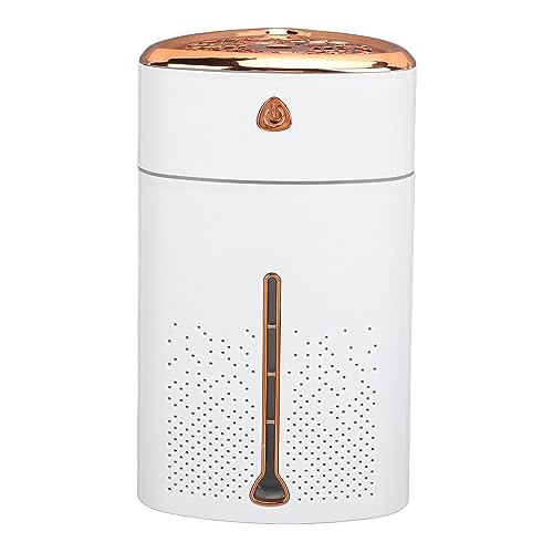 Fockety Tragbarer Mini-Luftbeeuchter, 1000ml Kleiner Kühler Nebel-Lufftbefeuchter Mit Nachtlicht, 4 Gear USB Ruhige Persönliche Desktop Luftbeeuchter für Baby-Schmier, Reisen, Büro, Haus (WHITE) von Fockety