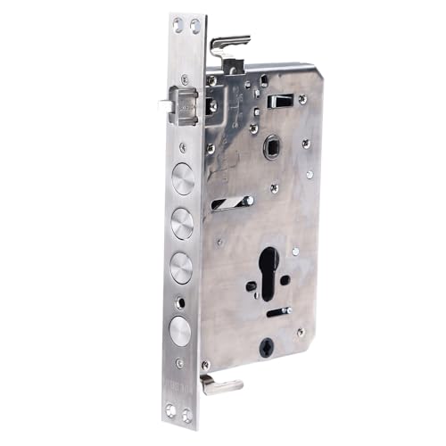 Fockety Tür-Einstecks-Loss, Edelstahl Multifungtional Schliebenzylinder Mechanisch und Fingerabdruck Schloss Im Deadlatch-stil Tür-Einstecks, Einstecks-Set für Innentür von Fockety