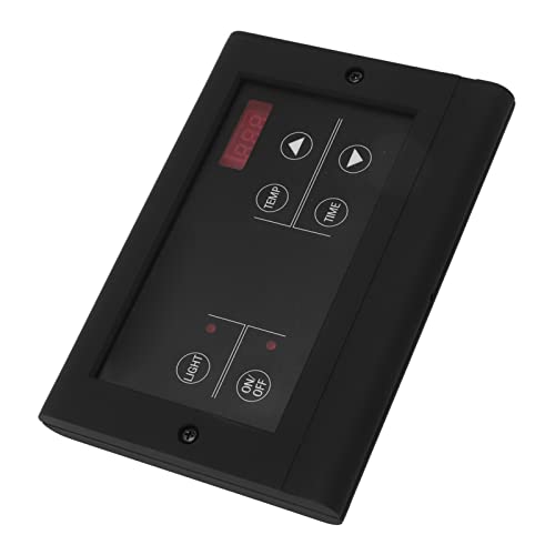 Fockety Wandmontage Saunaofen Controller, ABS Shell Saunaofen Externe Digital Controller mit Fühler Draht, Trockendampfbad Saunaofen Controller, Zubehör für 9 bis 15KW Saunaofen (Schwarz) von Fockety