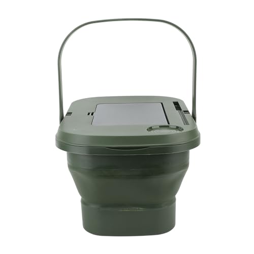 Fockety Zusammenklappbarer Picknickkorb, Multifungionaler, Faltbarer, Tragbarer Campingkorb MIT Tisch, Deckel und Griffen, Wasserdichter, Plaszspparender Aufbewahrungsbeschulter (Green) von Fockety