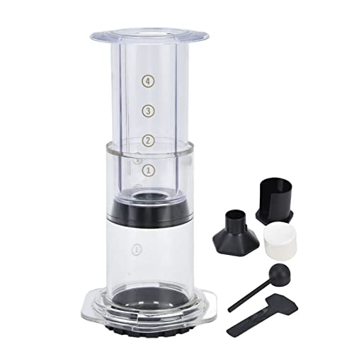 Kaffee- und Espressomaschine, 1-4 Tassen 300 ml Tragbare Handpresse French Press Kaffeemaschine, manuelle Espresso- und Kaffeepresse für die Küche zu Hause, auf Reisen, beim Camping, im Restaurant von Fockety