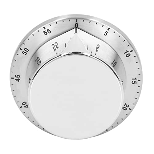 Küchentimer, magnetischer Saugnapf, klare Skala, lauter Alarm, mechanische Rotation des inneren Kerns, mechanischer Timer, Edelstahl-Kochtimer zum Kochen, Backen, Lesen, Hausaufgaben(Weiß) von Fockety