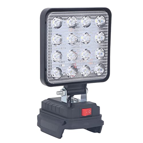 LED-Arbeitsleuchte, 6500 K, 8 W, Tragbares Kabelloses LED-Flutlicht für Bl1830 1840 1850 18 V-Akku, Superhelle Baustellenleuchte mit Niederspannungsschutz für Außenbeleuchtung von Fockety
