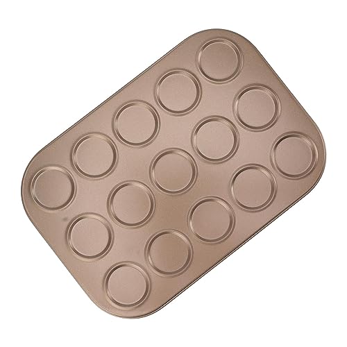 Macaron-Kuchenform, Antihaft-Macaron-Backblech, Haushalts-Macaron-Kekse aus Metall für Backen im Ofen, knusprige Kuchenplatte DIY-Küchen-Backwerkzeug (Gold) (15 Loch) von Fockety