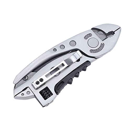 Multitool Zange, 3 in 1 Taschenmesser, Schraubenschlüssel, Drahtschneider Multitool für Outdoor, Survival, Camping, Edelstahl faltbare Multifunktionswerkzeuge von Fockety