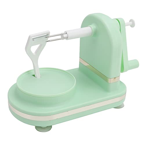 Obstschälmaschine, Sicherer und Effizienter Multifunktions-Handkurbel-Apfelschäler, Einfach zu Bedienen, Grün für zu Hause (Hellgrün) von Fockety
