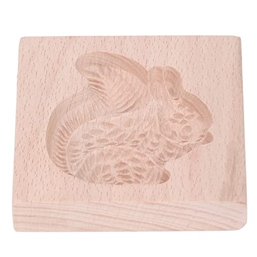 Plätzchenform, Wiederverwendbar Leicht zu Reinigen Glatte Oberfläche Buchenholz Langlebige Plätzchenform aus Holz Zum Backen (Eichhörnchen) von Fockety