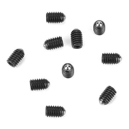 Punkt Madenschrauben M4 Schraubengewinde Sechskantbuchse Feder Sechskantbuchse Kugel, Federkolben, für mechanische Geräte, Klemmen, Formen(M4*8(10PCS)) von Fockety