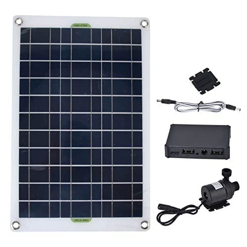 Solar Springbrunnen Pumpe, 50W Panel 800L/h 12V Geräuscharmes DC Solar Wasserpumpen Kit mit Solar Panel, Hocheffiziente Solar Springbrunnen Pumpe für Vogeltränke, Garten von Fockety