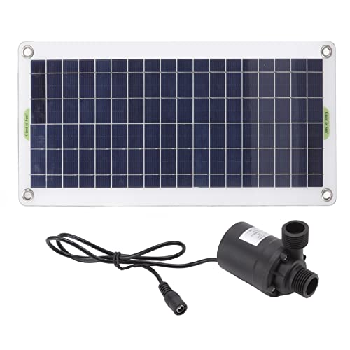 Solar-Wasserpumpen-Kit, 30 W Solarbetriebene Springbrunnenpumpe mit Polysilizium-Solarpanel und Steuerkasten, Solar-Wasserpumpe für Vogeltränke, Aquarium, Teich, Gartendekoration von Fockety