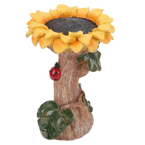 Sonnenblume Vogeltränke, Harz leicht wetterbeständig farbecht Vogeltränke Schale Garten Statue lebendige Formen reiche Farben genug Kapazität Vogeltränke für draußen, Hof, Teich von Fockety